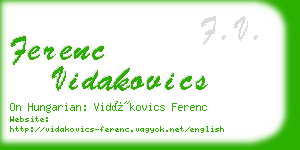 ferenc vidakovics business card